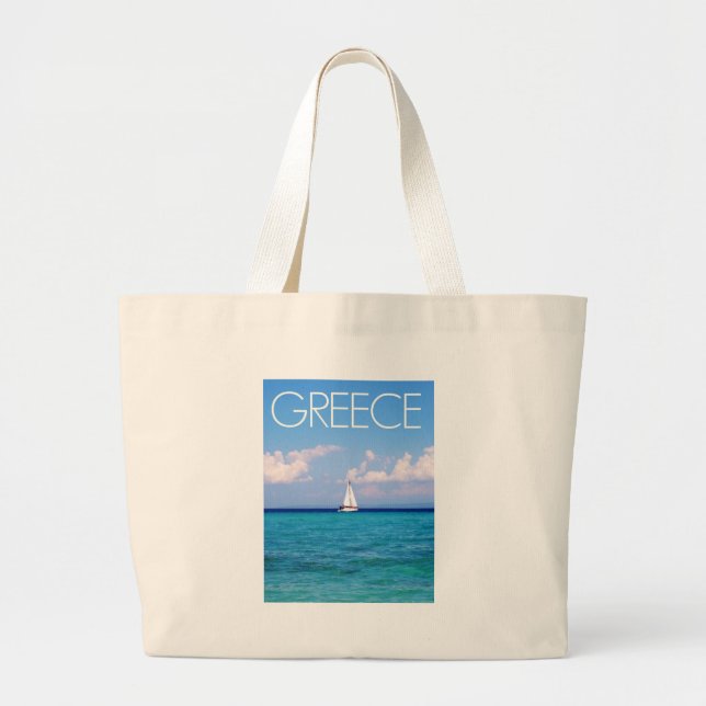 Bolsa Tote Grande Mar Egeu (Frente)