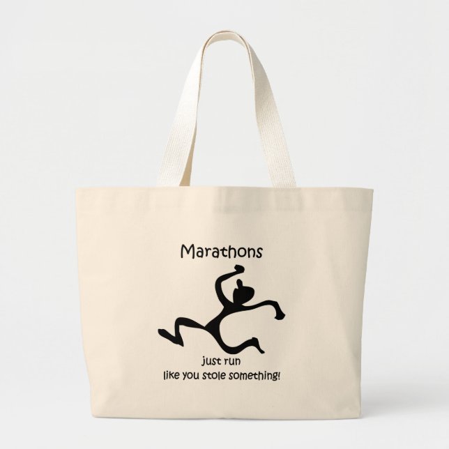 Bolsa Tote Grande Maratona engraçada (Frente)
