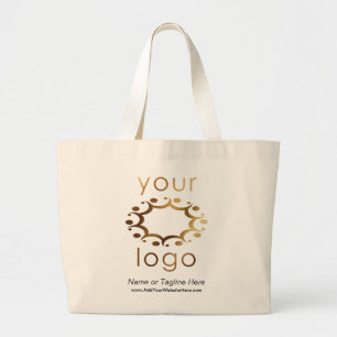 Bolsa Tote Grande Marca com seu logotipo Dourado e detalhes personal