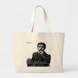 Bolsa Tote Grande Marcel Proust e citação famosa