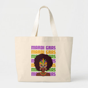 Bolsa Tote Grande MARDI GRAS Afro Queen