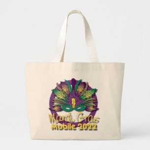 Bolsa Tote Grande Mardi Gras Mask Bag 2022 - Mobile, AL
