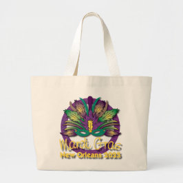 Bolsa Tote Grande Mardi Gras Mask Bag 2025 - Nova Orleans