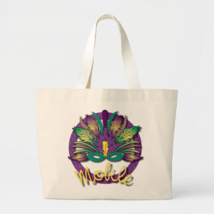 Bolsa Tote Grande Mardi Gras Mask Bag - Mobile, AL