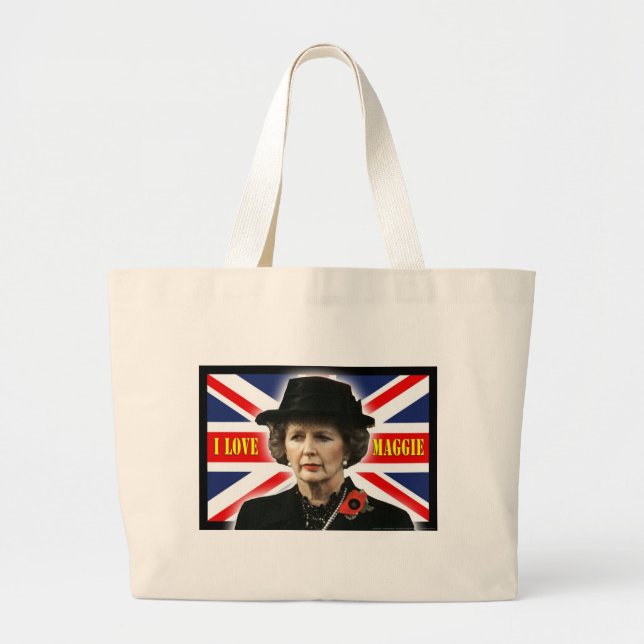 Bolsa Tote Grande Margaret Thatcher I Love Maggie (Frente)