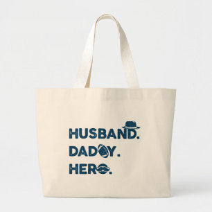 Bolsa Tote Grande  Marido.Pai. Herói. Gráfico Retroativo