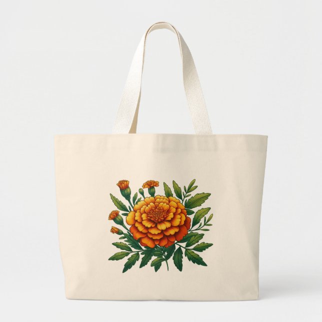Bolsa Tote Grande Marigold Flower (Frente)