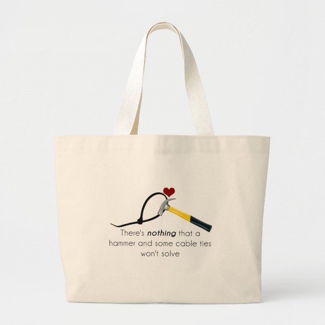 Bolsa Tote Grande Martelo e zap-strap (Frente)