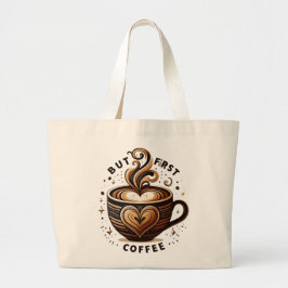 Bolsa Tote Grande Mas a primeira arte de café Na moda para amantes d