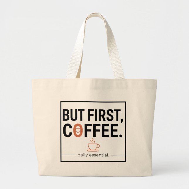 Bolsa Tote Grande Mas Primeiro, Café (Frente)
