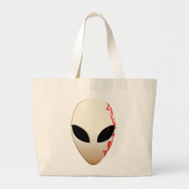 Bolsa Tote Grande Máscara Alien com Marcações Futuristas