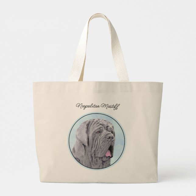 Bolsa Tote Grande Mastiff Neopolita pintura de Cinzas originais de a (Verso)