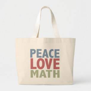 Bolsa Tote Grande Matemática do amor da paz