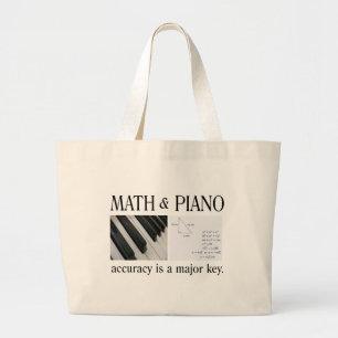Bolsa Tote Grande matemática e chave principal do piano