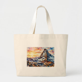 Bolsa Tote Grande Matterhorn ao Nascer do Sol,