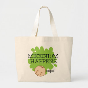 Bolsa Tote Grande Meconium acontece sacola da parteira