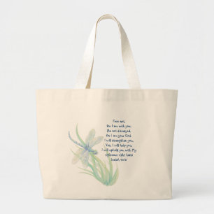 Bolsa Tote Grande Medo não, azul da libélula da escritura de Isaia