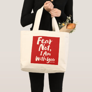 Bolsa Tote Grande MEDO NÃO, eu estou com você fé fé religiosa De
