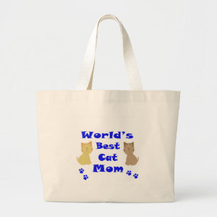 Bolsa Tote Grande Melhor Mãe Gato do Mundo