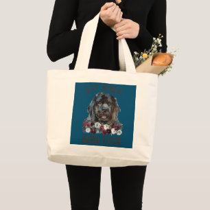 Bolsa Tote Grande Melhor Mãe Nova Já Cachorro Floral Terra Nova