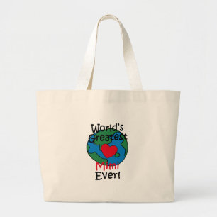 Bolsa Tote Grande Melhor Mimi do Mundo Coração