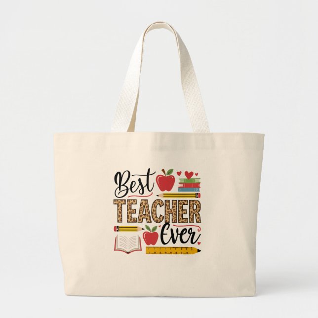 Bolsa Tote Grande Melhor Professora Do Mundo (Frente)
