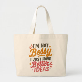 Bolsa Tote Grande Melhores Ideias – Citação Engraçada de Poder Femin