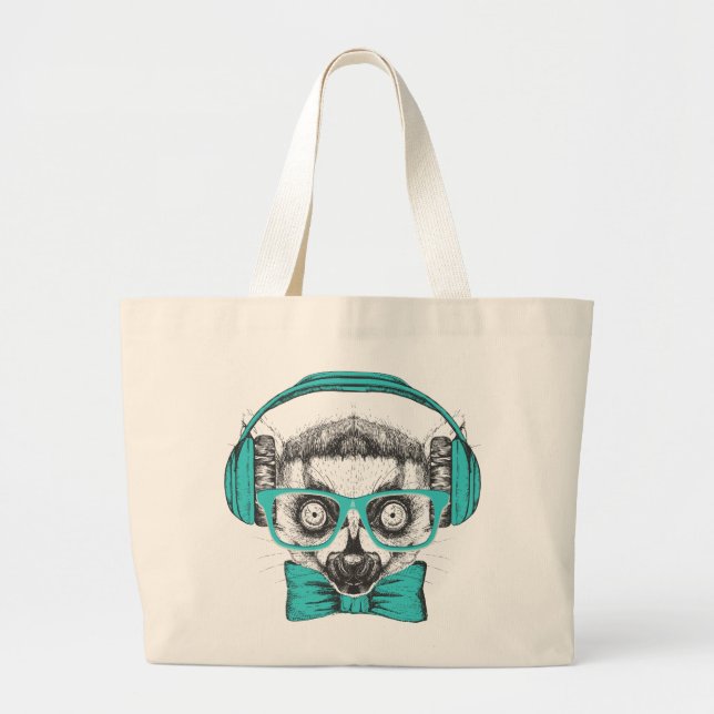 Bolsa Tote Grande Melómano do Lemur | (Frente)
