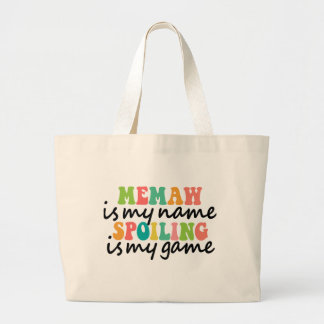 Bolsa Tote Grande Memaw é meu nome estragando é meu jogo bonito e di