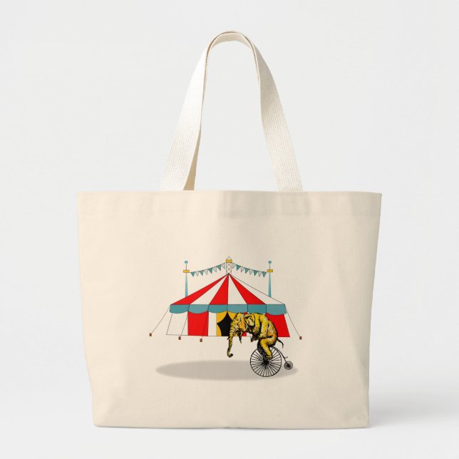 Bolsa Tote Grande Memória do Circo em Memória dos Elefantes do Circo (Frente)