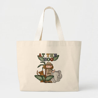 Bolsa Tote Grande Menina no jardim zoológico