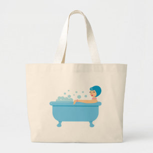 Bolsa Tote Grande Menina retro do banho de espuma