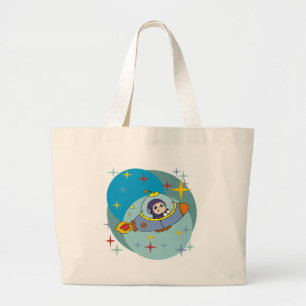 Bolsa Tote Grande Menino na nave espacial