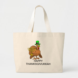 BOLSA TOTE GRANDE MENORAH E SACO FELIZ DE TURQUIA THANKSGIVUKKAH