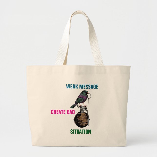 Bolsa Tote Grande Mensagem Explosiva (Frente)