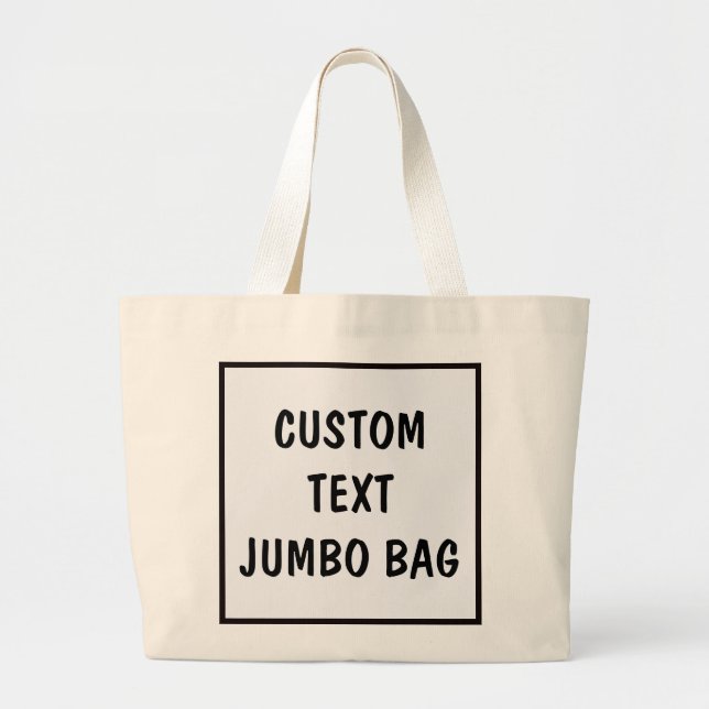 Bolsa Tote Grande Mensagem Personalizada de Personalização da Barra  (Frente)
