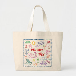 Bolsa Tote Grande Mentalmente na Itália Tote Bag - Verão estético