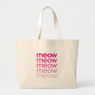 Bolsa Tote Grande meow do meow do meow do meow