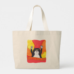 Bolsa Tote Grande Meownifest Epic Cat Elogia Legal Arte de Slogan