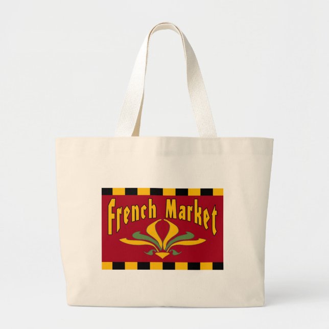 Bolsa Tote Grande Mercado francês Nova Orleans Large Tote Bag (Frente)