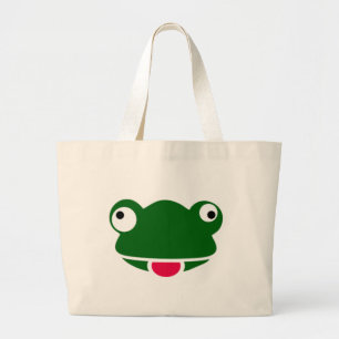 Bolsa Tote Grande Mercadoria louca do design do sapo