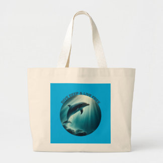 Bolsa Tote Grande Mergulhe Dolphin Livre Ao Vivo