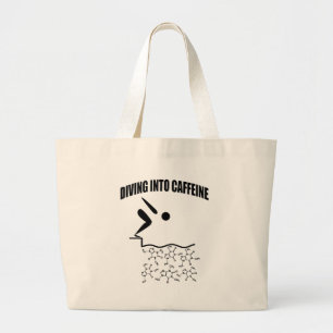 Bolsa Tote Grande Mergulho Na Cafeína