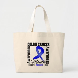 Bolsa Tote Grande Mês da consciência - cancro do cólon
