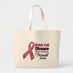 Bolsa Tote Grande Mês da consciência da doença da célula falcifo