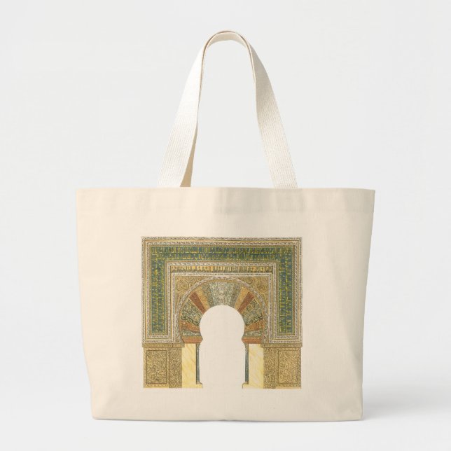 Bolsa Tote Grande Mesquita da espanha de Córdova. Mihrab (Frente)