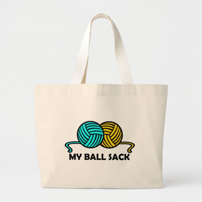 BOLSA TOTE GRANDE MEU BOLO SACK KNITIT YARN HUMOR (Frente)