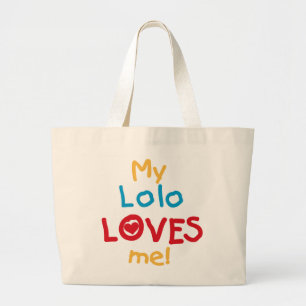 Bolsa Tote Grande Meu Lolo me ama T-shirts e presentes