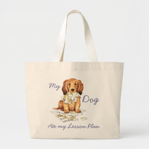 Bolsa Tote Grande Meu Longo Dachshund Ate Meu Plano De Lição