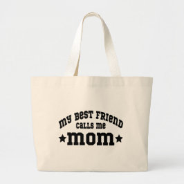 Bolsa Tote Grande Meu Melhor Amigo Me Chama de Mãe Dia das Mães Pet 